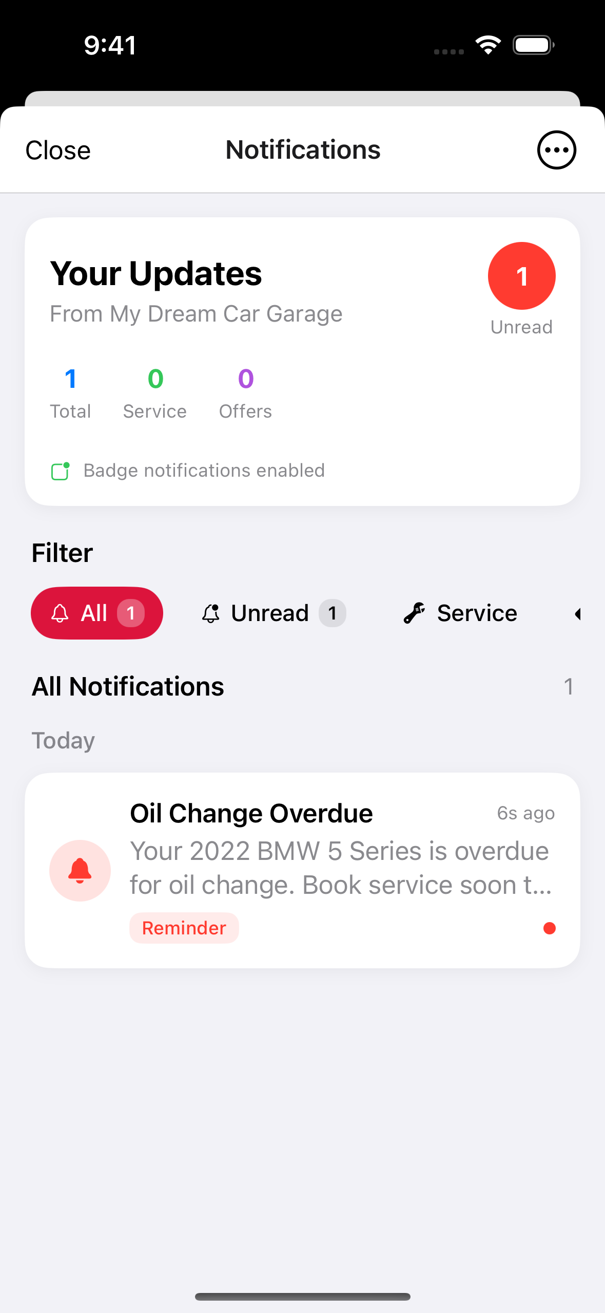 Get service reminders and updates